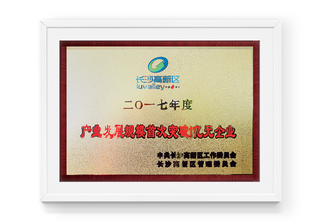 2017年长沙高新区企业产业发展规模首次突破亿元